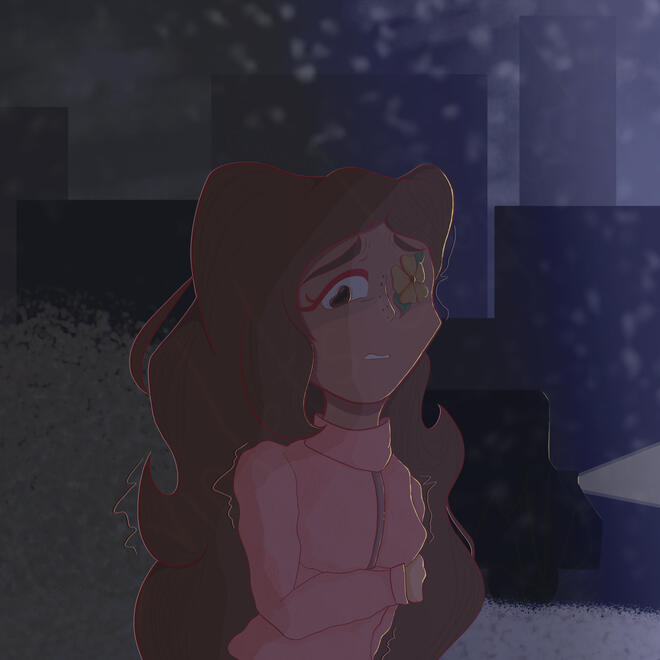 Full-Body Character, Main Art Style, Shaded, Complex BG